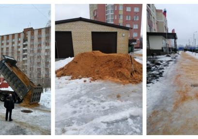 Подходы к школе № 27 и детскому саду № 29 отсыпали песком