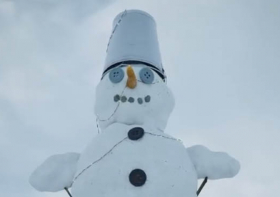 39-метровый снеговик на Комсомольском пруду